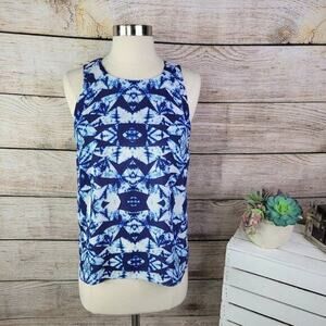 Darjoni Women Blue Slim Fit Geometric Sleeveless Tank Top‎ Size XS